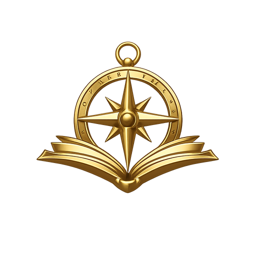 StoryScout gold compass-book emblem
